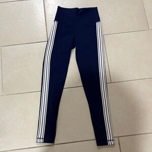 Tna by Aritzia Atmosphere HighRise Racing Stripe Leggings Navy/White Athleisure